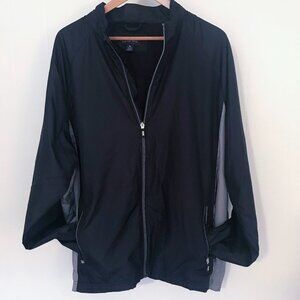 Lands' End Full Zip Windbreaker Black and Gray Extra Large XL
